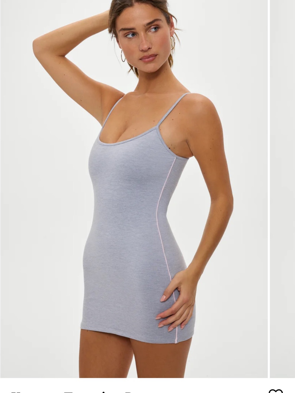 Frankie’s bikini Grey workout Dress with Pink Trim